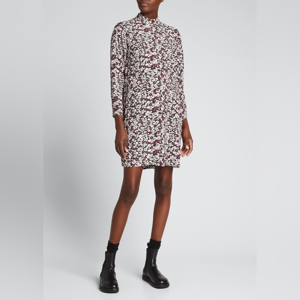 GANNI Floral Print Mock Neck Shift Dress size EU 36 (US 4)